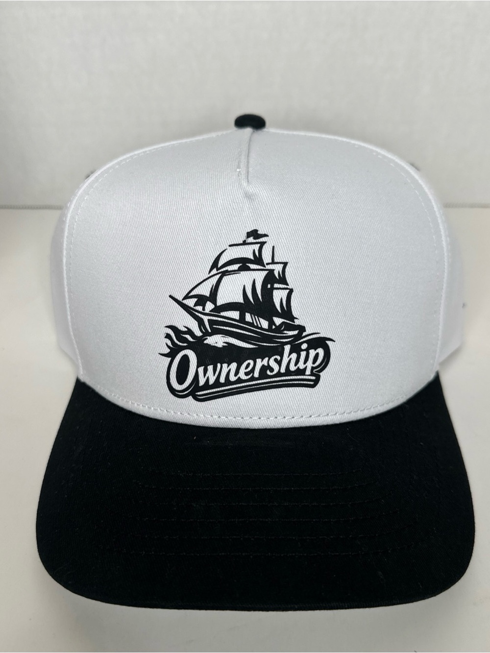 Ownership Two-Tone Trucker Cap in White and Black